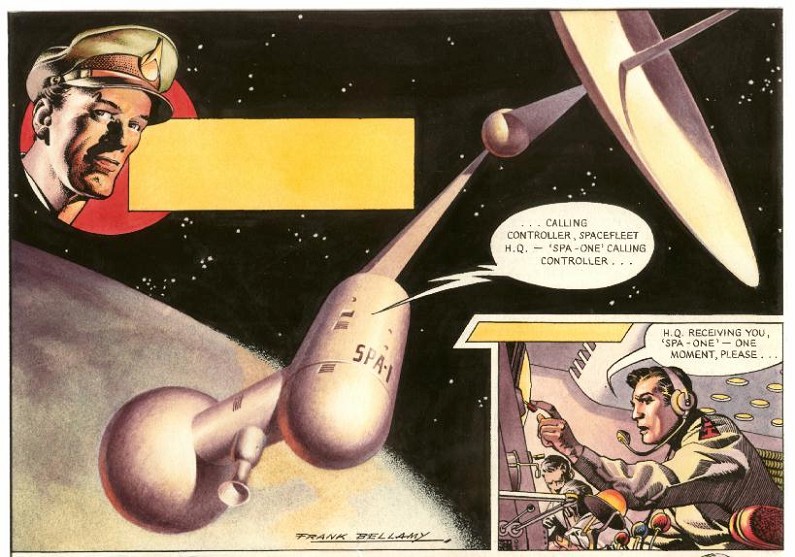 A scan of a frame from the "Project Nimbus" Dan Dare story