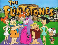 The Flintstones and the Rubbles (Wilma, Fred, Pebbles and Dino Flintstone; Barney, Betty and Bamm-Bamm Rubble)