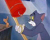 Jerry and Tom (from "The Yankee Doodle Mouse", 1943) - Click here to watch a movie clip (QuickTime format - 854 KB)