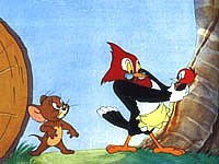 Jerry, Mother Woodpecker and her baby (from "Hatch Up Your Troubles", 1949)