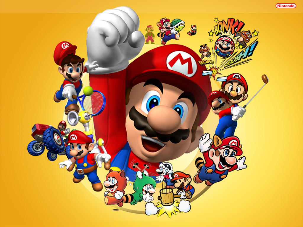 "Mario Memories" desktop wallpaper (1024 x 768 pixels)