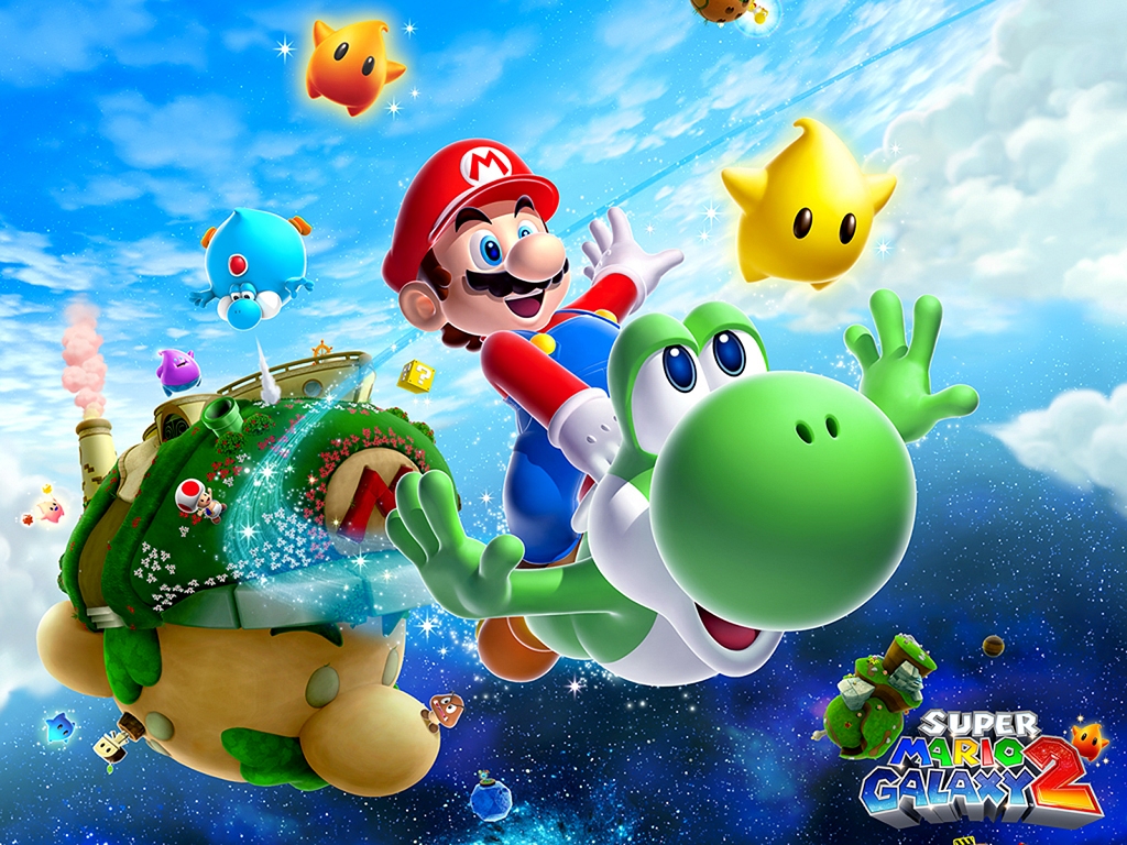 "Super Mario Galaxy 2" desktop wallpaper (1024 x 768 pixels)