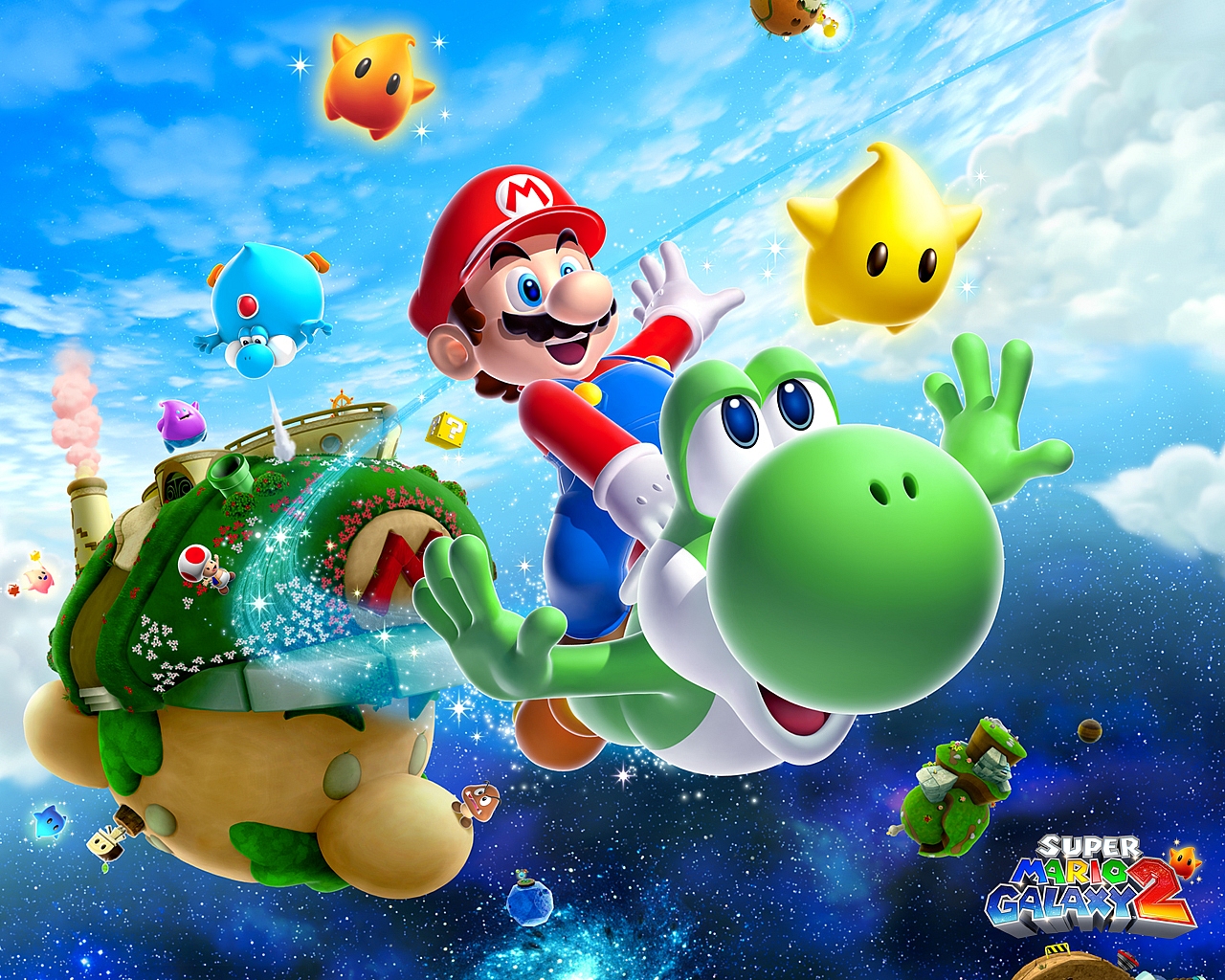 "Super Mario Galaxy 2" desktop wallpaper (1280 x 1024 pixels)
