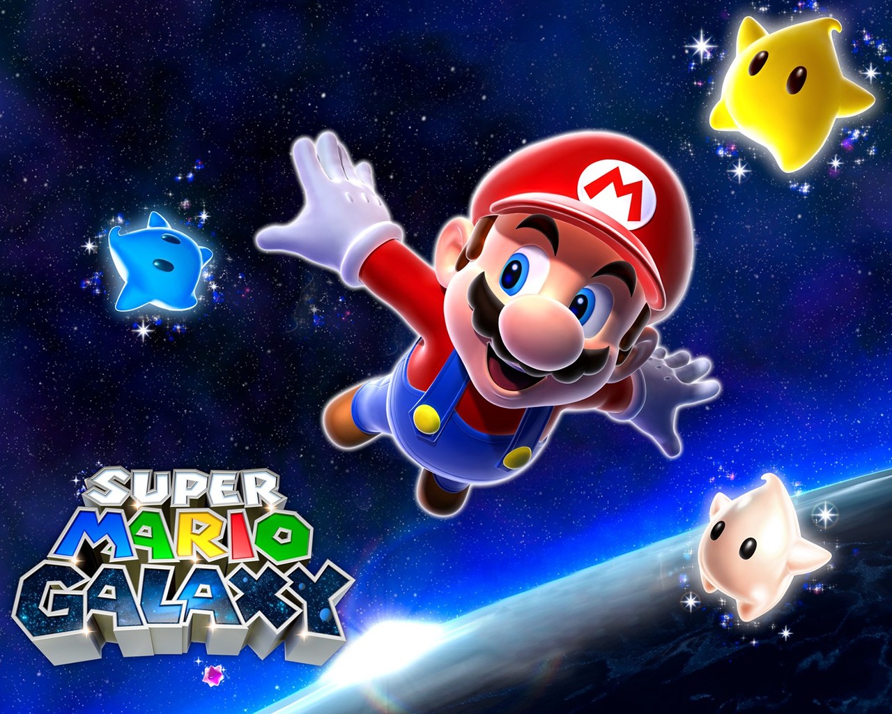 "Super Mario Galaxy" desktop wallpaper (1280 x 1024 pixels)