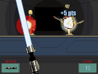 Screenshots from this website's "Star Wars: Lightsaber Practice" game (Click here to play it)