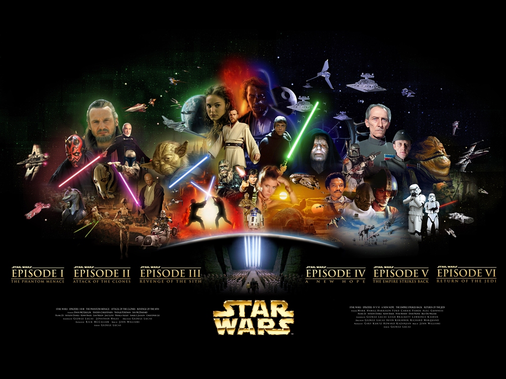"Star Wars" movie poster desktop wallpaper (1024 x 768 pixels)