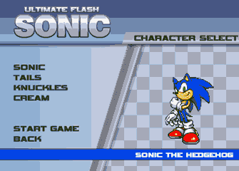 Screenshots from this website's "Sonic the Hedgehog: Ultimate Flash Sonic" game (Click here to play it)