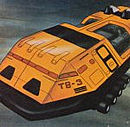 The Thunderbirds 2086 "TB-3" - changed to a ground vehicle from the original Thunderbird 3 space rocket because TB-1 and TB-2 now have spaceflight capabilities